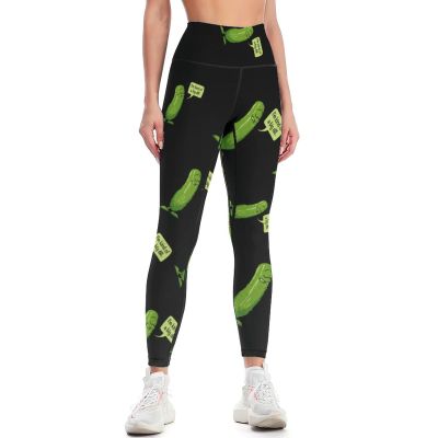 Big Dill Pickle Workout Leggings for Women High Waisted Tummy Control Yoga Pants Soft Biker Pants S