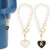 HOMICO 2PCS Heart Shaped Letter Chain Accessories for Stanley Cup Personalized Name ID Letter Chain Accessories for Stanley Tumbler, K view 1