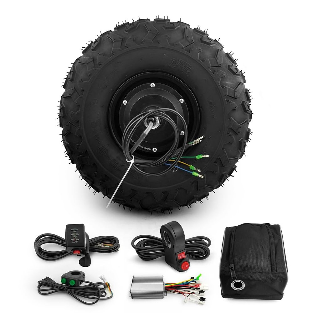 14.5 Inch 500W Brushless Geared Hub Motor With 145/70-6 Off Road Tire For Trolley Wheelbarrow Scooter (36V500W)