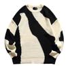 Men's Black and White Sweater Male Dual Color Casual Knit Pullover Men Soft Crewneck Fall Winter Cardigan (Large,Black) view 1