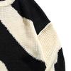 Men's Black and White Sweater Male Dual Color Casual Knit Pullover Men Soft Crewneck Fall Winter Cardigan (Large,Black) view 4