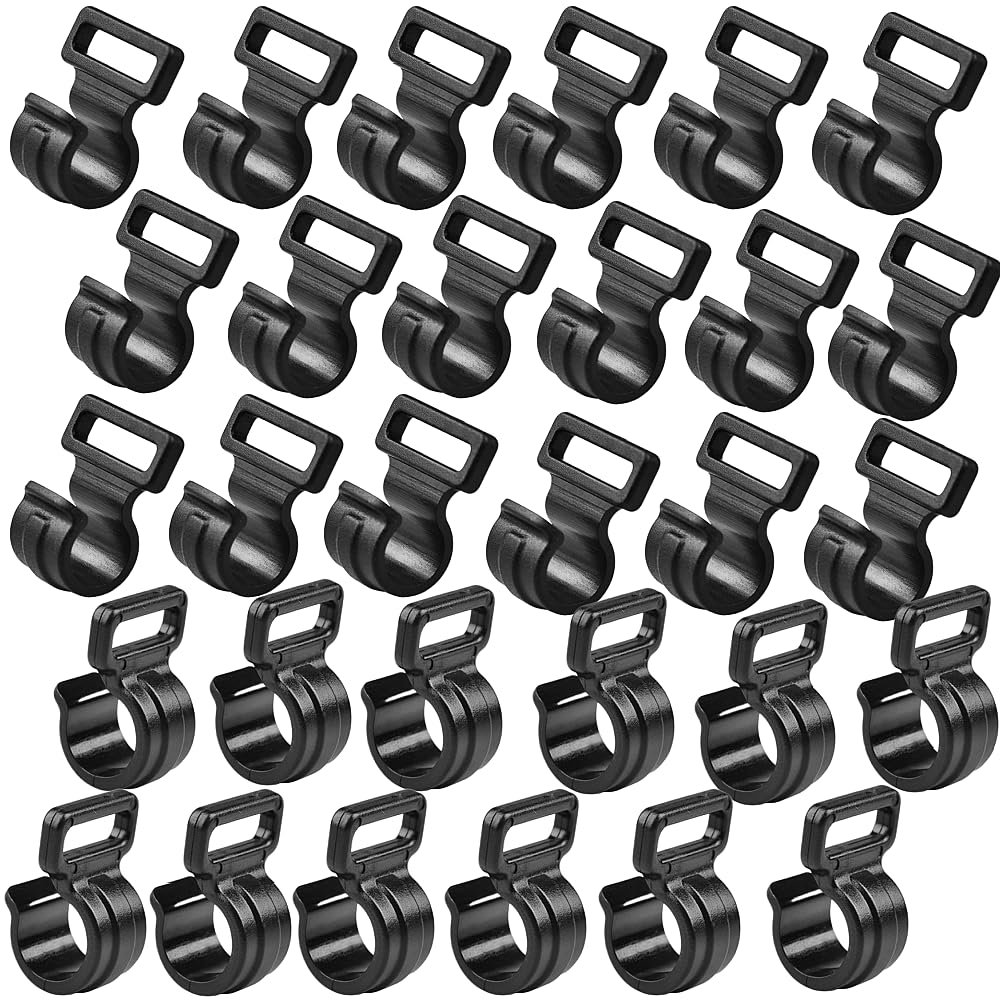 30Pcs Tent Pole Clips,C Clips for Tent, Tent Pole Attachment Clips for Outdoor Camping Canopies Tents Accessories (Fits 9.5mm 3/8 Poles)