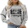 ATETYRP Basketball Game Day Sweatshirt, Basketball Cheer Mom Shirt Women Crewneck Pullover Tops Funny Sport Day Sweater Gifts Grey view 1