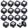 BENECREAT 36 Pack Gemstone Display Box Acrylic Diamond Display Case Black Jewelry Box with Clear Lids, White Sponge 0.8x0.6 for Treat, Gems, Diamond, Gift Packing view 1