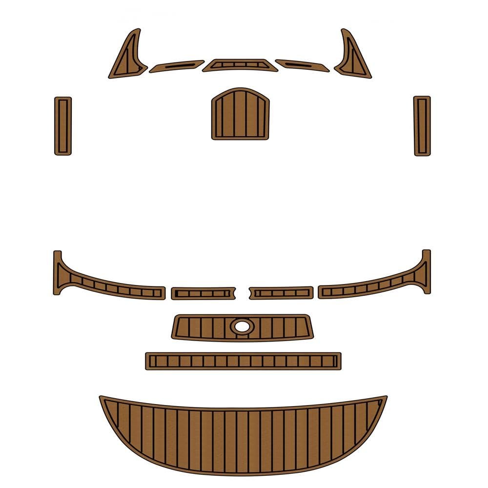 Algasan Boat EVA Faux Teak Decking Floor Compatible with 2013 MB Sports F21 Tomcat Swim Step Transom Bow Pad Boat EVA Teak Deck Floor Mat