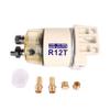 Boat Engine S3240 R12T 120AT 120A-140R RK10222 NPT ZG1/4-19 Fuel Filter Water Separator for Gasoline and Diesel Spin-On Marine Engine with Four Fittings, Fit Sierra 18-99193 18-7987, 10 Micron view 1