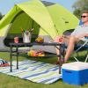 Anbte Folding Camping Table with Storage Net, 3ft Camping Table Aluminum Folding Table with 3 Adjustable Height Max 27.5 Inch Picnic Table Portable Table for Outdoor Backyard BBQ, Pure Black view 2