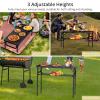Anbte Folding Camping Table with Storage Net, 3ft Camping Table Aluminum Folding Table with 3 Adjustable Height Max 27.5 Inch Picnic Table Portable Table for Outdoor Backyard BBQ, Pure Black view 3