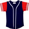DIGITMON Kids Baseball Jersey Button Down Premium Sleeve Two-Striped T Shirts Uniform NAVYREDWHITE for 16y Teenagers view 2