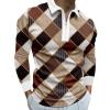 ZYXTIM Men's Fashion Zipper Polo Shirts Long Sleeve Slim Fit 3D Printed Casual Pullover Breathable Quick Dry Athletic Sport Golf Shirt Tops view 1