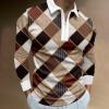 ZYXTIM Men's Fashion Zipper Polo Shirts Long Sleeve Slim Fit 3D Printed Casual Pullover Breathable Quick Dry Athletic Sport Golf Shirt Tops view 2