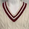 SWJGLITTR Men's V-Neck Color Matching Sweater Male Ribbed Knitted Cable Slim Fit Pullovers Man Color Block Ribbed Sweaters (XX-Large,White) view 4
