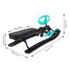 RIAHNEAH Snow Sled, Baby Sled with Steering Wheel Double Brakes, Durable Steel Frame Ice Fishing Sled for Skiing, Ice Skating, and Sand Skiing, can Bear 220 Lbs, Green view 2