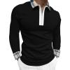 ZYXTIM Men's Fashion Zipper Polo Shirts Long Sleeve Slim Fit 3D Printed Casual Pullover Breathable Quick Dry Athletic Sport Golf Shirt Tops view 1