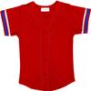 DIGITMON Kids Baseball Jersey Button Down Premium Sleeve Two-Striped T Shirts Uniform REDWHITEROYAL for 14y Teenagers view 2