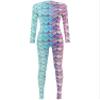 Alvivi Women's Mermaid Fish Scale Print Long Sleeve Rash Guard Swimsuit Sun Protection Wetsuit Bathing Suit Type D Small view 1