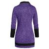 Women Long Sleeve Turtleneck Cable Knit Sweater Pullover Warm Patchwork Asymmetric Button Sweatshirt Top Plus Size view 2