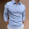 ZYXTIM Men Athletic Polo Shirts Long Sleeve Quarter-Zip Golf Shirt Business Casual Work Blouse Slim Fit Solid Color Calssic Fit Henley Shirts view 2