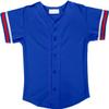 DIGITMON Kids Baseball Jersey Button Down Premium Sleeve Two-Striped T Shirts Uniform ROYALWHITERED for 16y Teenagers view 2