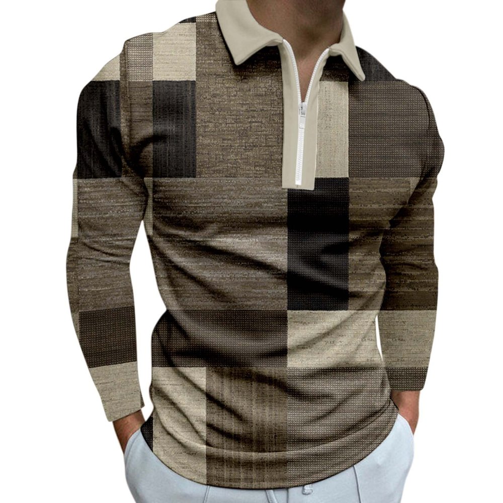 ZYXTIM Mens Quarter Zip Polo Shirts Regular-Fit Quick-Dry Golf Shirts Long Sleeve Slim Fit Athletic Casual Workout T-Shirts
