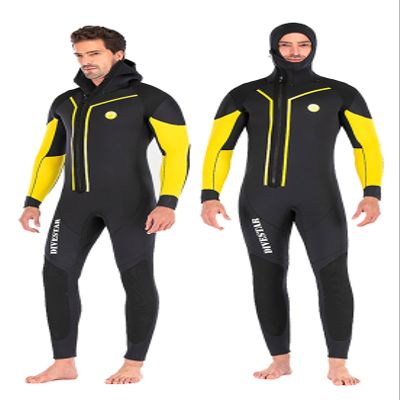 clhjinruoliu 7MM Open Cell Neoprene Scuba Spearfishing Underwater Hunting Wetsuit Hooded Men Full Body Snorkeling Swim Surfing Diving Suit,XXL