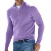 ZYXTIM Mens Zip Up Mock Neck Polo Sweater Casual Long Sleeve Soft Touch Warm Sweater Work Travel Shirts with Ribbing Edge view 1