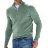 ZYXTIM Mens Slim Fit Zip Up Mock Neck Polo Sweater Casual Long Sleeve Sweater and Pullover Sweaters with Ribbing Edge view 1