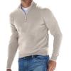 ZYXTIM Mens Slim Fit Zip Up Mock Neck Polo Sweater Casual Long Sleeve Sweater and Pullover Sweaters with Ribbing Edge view 1