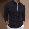 ZYXTIM Men's Fashion Polo Shirts Casual Long Sleeve Golf Shirts Color Block Cotton Tops Oversize view 2