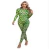 Alvivi Women's Mermaid Fish Scale Print Long Sleeve Rash Guard Swimsuit Sun Protection Wetsuit Bathing Suit Type F Medium view 1