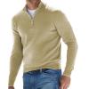 ZYXTIM Mens Slim Fit Zip Up Mock Neck Polo Sweater Casual Long Sleeve Sweater and Pullover Sweaters with Ribbing Edge view 1