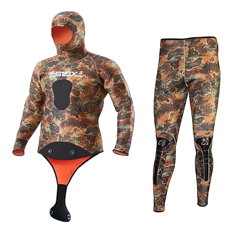 clhjinruoliu 5MM Neoprene Diving Suit for Men Camo Jackets Pants Suit Kite Surfing Snorkeling Spearfishing Underwater Warm Clothes,L