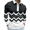 ZYXTIM Men's Short Sleeve Zipper Casual Slim Fit Printed Golf Polo Shirt Tops view 1