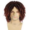 GNIMEGIL Short Fake Dreads Wigs for Men Dreadlock Wig Ombre Auburn Crochet Twist Lco Braided Wig 14 Inches African American Wigs Afro Style Synthetic Hair Rocker Costume Rasta Cosplay T1B/350 Color view 2