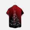 Mens 3D Christmas Tree Print Aloha Camp Shirts Ugly Xmas Hawaiian Shirt Short Sleeve Party Funny Bowling Shirt Tops Wine view 3