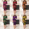 Women Sexy See Through Sheer Mesh Long Sleeve Floral Midi Cover Up Dress Crop Tank Tops Shorts 3 Piece Outfits Set Red XL view 4