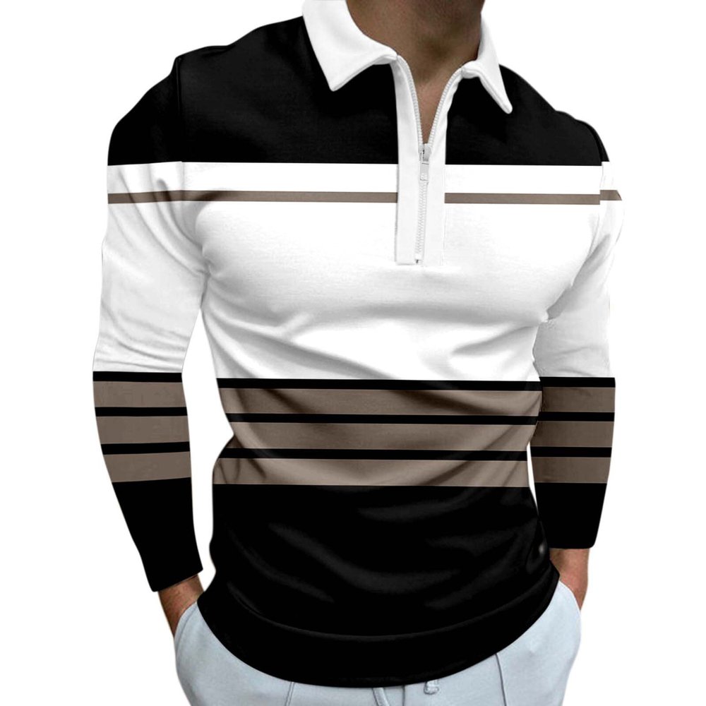 ZYXTIM Mens Quarter Zip Polo Shirts Regular-Fit Quick-Dry Long Sleeve Golf Shirts Slim Fit Sport Athletic Casual Workout T-Shirts