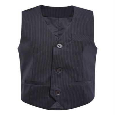 DINORMIN Vest for Baby Toddler Kids Wedding Formal Outfit V Neck Birthday Party Waistcoat with Pocket Black 2-3 Years