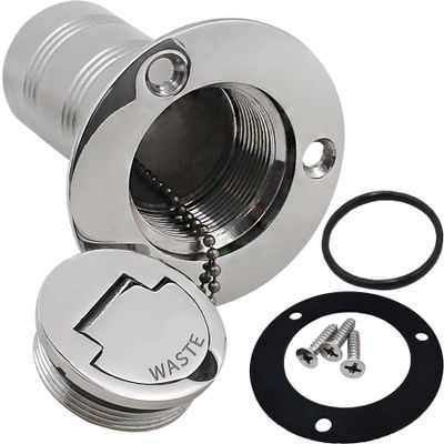 YANYUCB Boat Deck Waste Fill/Filler 1-1/2 Inch(38mm),316 Stainless Steel Deck Filler with Keyless Cap,Marine Fuel Tank Filler Neck,Boat Deck Hardware for Boat Yacht