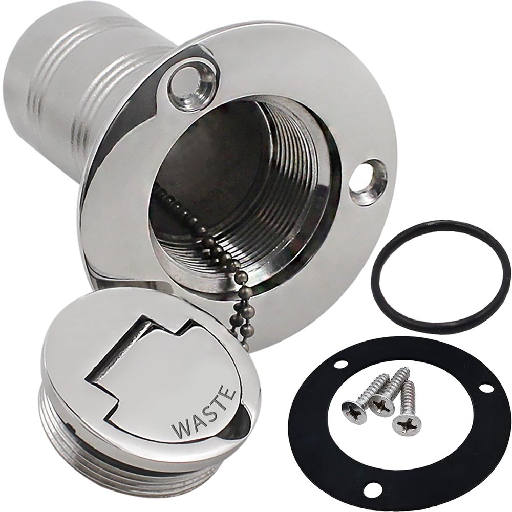 YANYUCB Boat Deck Waste Fill/Filler 1-1/2 Inch(38mm),316 Stainless Steel Deck Filler with Keyless Cap,Marine Fuel Tank Filler Neck,Boat Deck Hardware for Boat Yacht