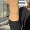 WangGao Stainless Steel 2 Row Rhinestone Hand Chain Sparkling Crystal Tennis Bracelets for Women Shiny Cubic Zirconia Bracelet Jewelry Bridal Wedding Bridesmaid,Gold Color view 3