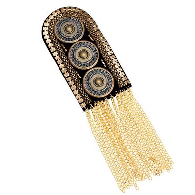 Flybloom Vintage Tassel Link Chain Epaulets Blazer Shoulder Epaulets for Men Women Uniform Accessories(Gold)
