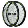 ZECHAO 700C Disc Brake Road Bike Wheel Set,24 Holes Bike Hub Double Wall Alloy Rims Disc Brake V/C Brake Quick Release 7-12 Speed Wheelset (Color : Green, Size : 700c) view 1