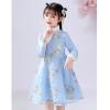 Egmy Toddler Kids Baby Girls Children Fairy Hanfu Dresses for Chinese Calendar New Year Fleece Lined (Blue, 10-11 Years) view 3