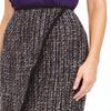 Calvin Klein Women's Petite Tweed Front-Overlap Skirt (2P, Black Multi) view 3