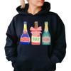 TEEAMORE Pop Fizz Clink Sweatshirt Champagne Graphic Drinking Bridesmaid Bridal Party Crewneck Black 2X-Large #0036 view 2