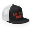 RIVEMUG Le Tits Now Flat Bill Trucker Hat High Crown Adjustable Funny Christmas Cap Black/White view 4
