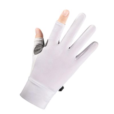 VGEBY Cycling Gloves,Summer Ice Silk 2 Fingerless Sport Gloves for Men Women Cycling Workout Gym Training Weight Lifting Outdoor M Size (White)