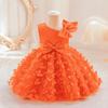Butterfly Tutu Dress - Toddler Girl's Wedding & Party Dress with Bowknot - Tulle & Tutu - Orange - 18-24 Months view 3