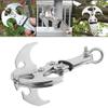2PCS Portable Gravity Rock Climbing Hooks, Stainless Steel Grappling Hook, Large and Small Folding Carabiner Claws Anchor for Fishing Hiking Tree Limb Removal Grappling(15cm&9cm Length) view 3